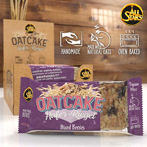 ALL STARS Oatcake Hafer-Riegel (Mixed Berries, 12 x 80g) – Energy-Riegel mit Haferflocken & hochwertigen Kohlenhydraten – gebackener Oat Bar - soft & sättigend - idealer Mahlzeitenersatz