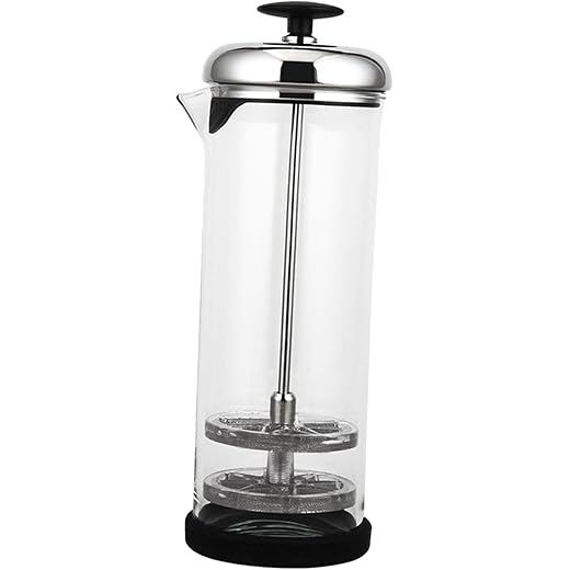 UJEAVETTE 400ML Manual Milk Frother Double Mesh Coffee Cappu