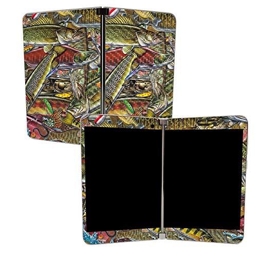 Image of MightySkins Carbon Fiber Skin for Microsoft Surface Duo - Fish Puzzle | Protective, Durable Textured Carbon Fiber Finish | Easy to Apply, Remove, and Change Styles | Made in The USA