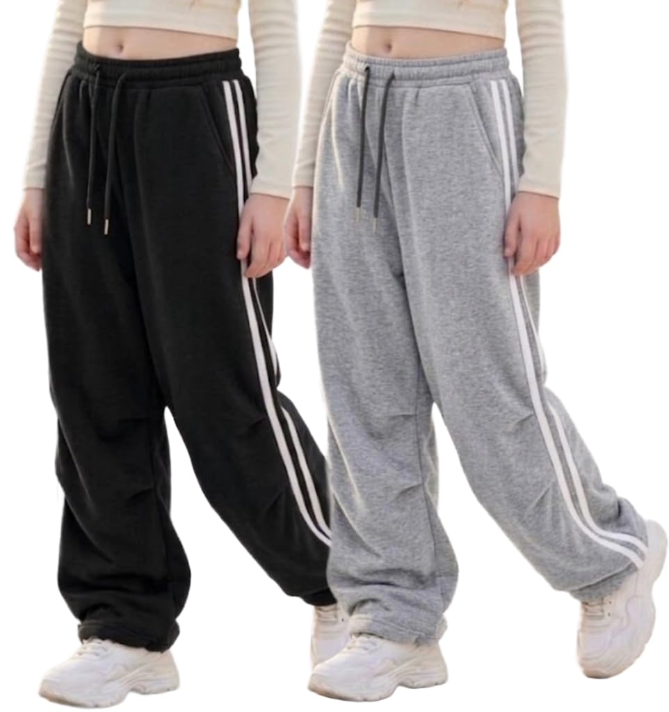 DIAZ Kids & Girls Lower Track Pants – Cotton Joggers for Kids Girls, Sports Track Pant, Casual Wear Lower, Running Workout Activewear Pants,Casual Wear Girls Pants-Pack of 2-image-27