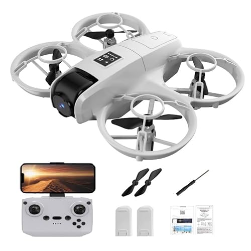 Mini Drones with Camera, Fancy Light for 6 7 8-12 Years Old Kids and Begginers, RC Drone with Propeller Protection,360°Flips,3 Speed Mode Indoor Small Helicopter, Birthday Gifts for Boys and Girls