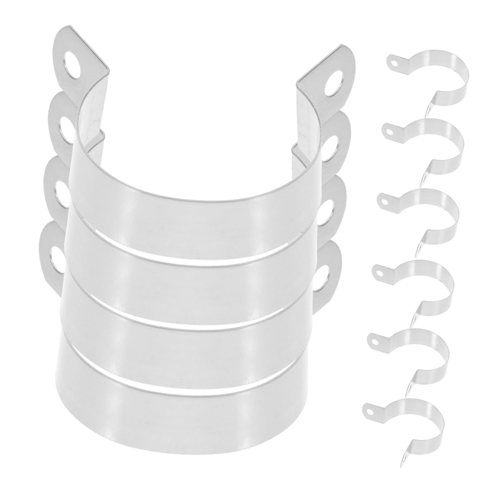 HOLIDYOYO 10pcs Stainless Steel Clamps 2 Holes U-brackets Rigid Holders Multi-purpose Clamp Fixing Straps for Water Pipes
