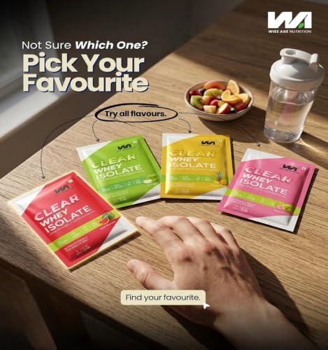 Image of Clear Whey Isolate 90% | 24g Protein Per Serving | 5 Servings | 28 G | 0.5% Lactose, 1% Fat, 0 Sugar | Fast Absorbing, Zero Bloating, Easy to Digest | Fast Muscle Recovery (ASSORTED)