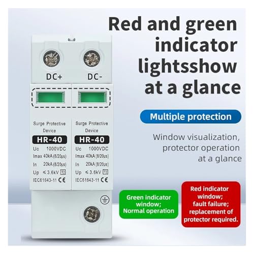 Protector de sobretensiones 2P DC 500V para evitar averías por tormentas solares 2