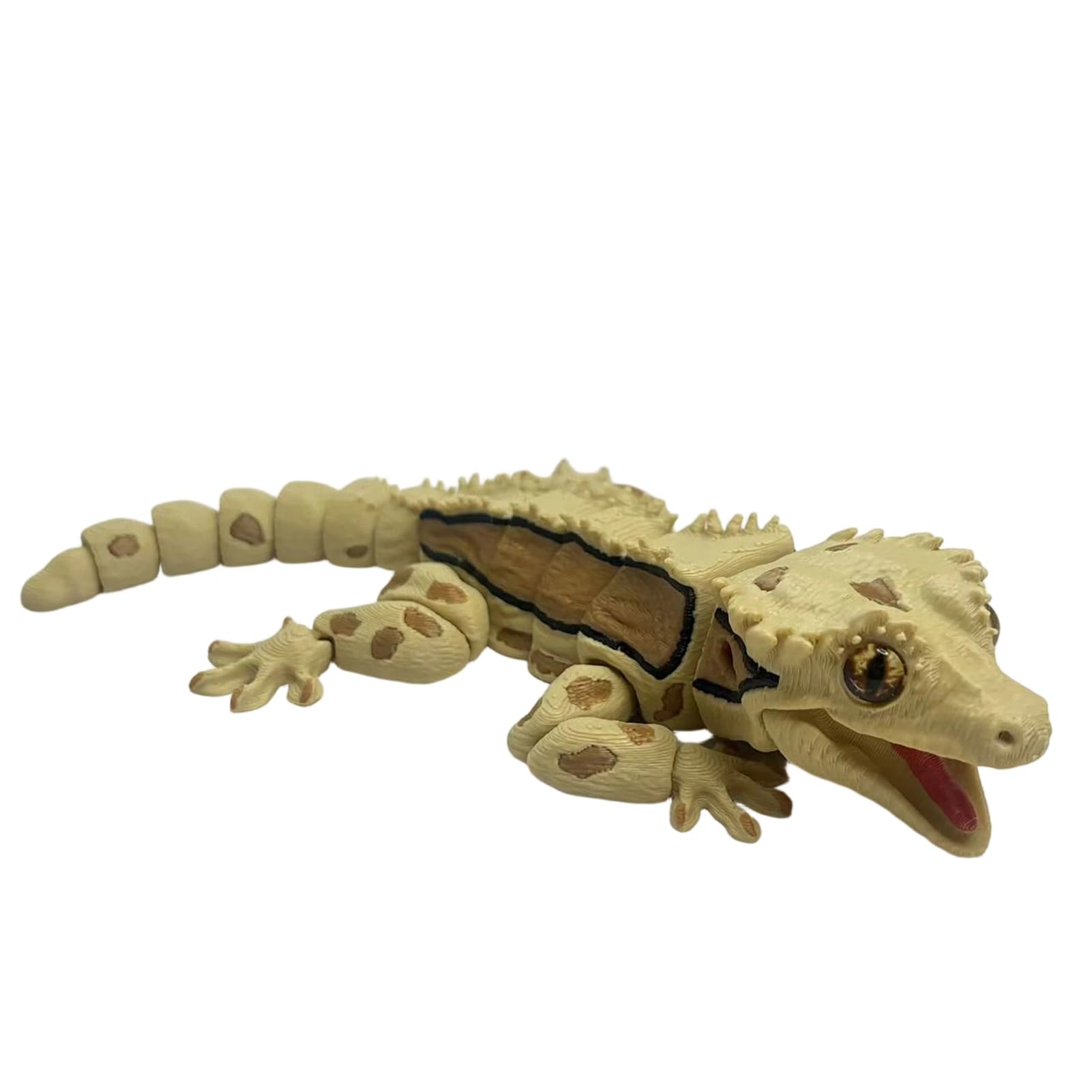 RetroNest 3D Printed Crested Gecko Plush With Movable Joints & Magnetic Feature,Realistic Reptile Figurine For Desktop Refrigerator Fun Fidget Toy & Stress Relief Gift For Coll Coffee