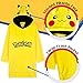 Pokemon Blanket Hoodie for Kids Teens Oversized Fleece Wearable Hoodie Blanket Pikachu Loungewear Gifts for Boys (Yellow/Black Pikachu)