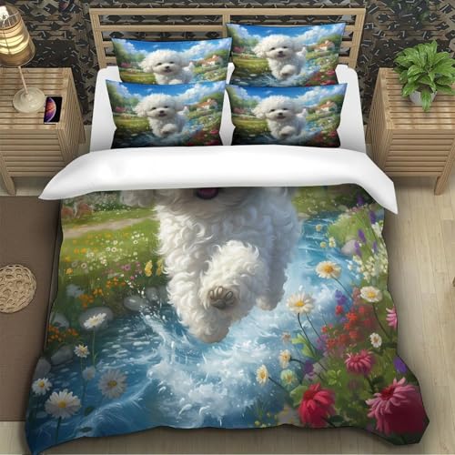 Parure de lit effet 3D ultra douce pour lit Super King