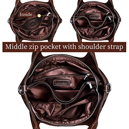 Image of Iswee Leather Satchel Women Purse and Handbag Crossbody Shoulder Bag Hobo