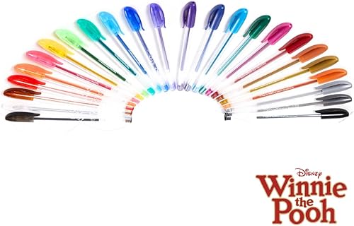 Miniatura 9 de Disney Winnie the Pooh - Juego de bolígrafos de gel para niños, paquete de 24 con bolígrafos de gel con purpurina, bonitos bolígrafos para niñas y