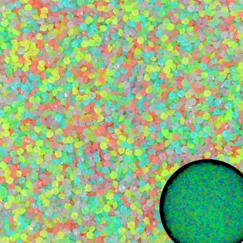 10000pcs 3-5mm Colorful Glowing Fish Tank Pebbles Small Glow Stones for Fairy Garden,Succulents and Cactus Bonsai DIY Projects