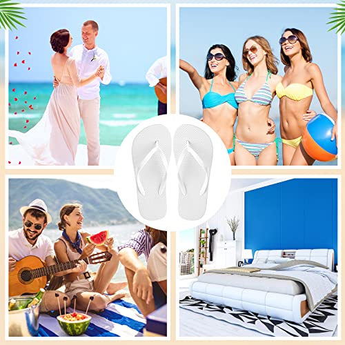 Unittype 24 Pairs Flip Flops Bulk for Wedding Guest Slippers Wedding Flip Flops with Cards Bags for Pool Beach Party4