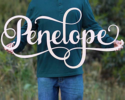 Custom Wood Name Sign Penelope Font 3/8