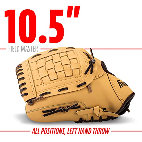 Image of Franklin Sports Baseball and Softball Glove - Field Master - Baseball and Softball Mitt - Adult and Youth Glove - Right Hand Throw - 12 inch - Black /Gold