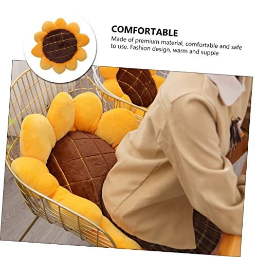 Image of RVA 3D Sunflower Flower Floor Pillow Seating Cushion Mat Yellow Color 45cm | Head Rest Use in Car, Kids & Girls Room Decoration | Floor Cushion for Bedroom Living Room