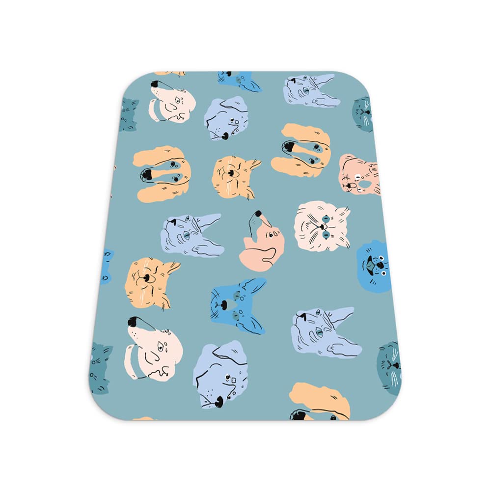 Tapis de protection vinyle gaming pour chaise de bureau motif animaux domestiques 100x70