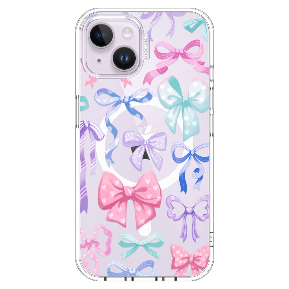 MOSNOVO Case for iPhone 14 / iPhone 13, [Compatible with Magsafe] [Buffertech 6.6ft Military-Grade Drop Protection] [Anti Peel Off Tech] Clear Phone