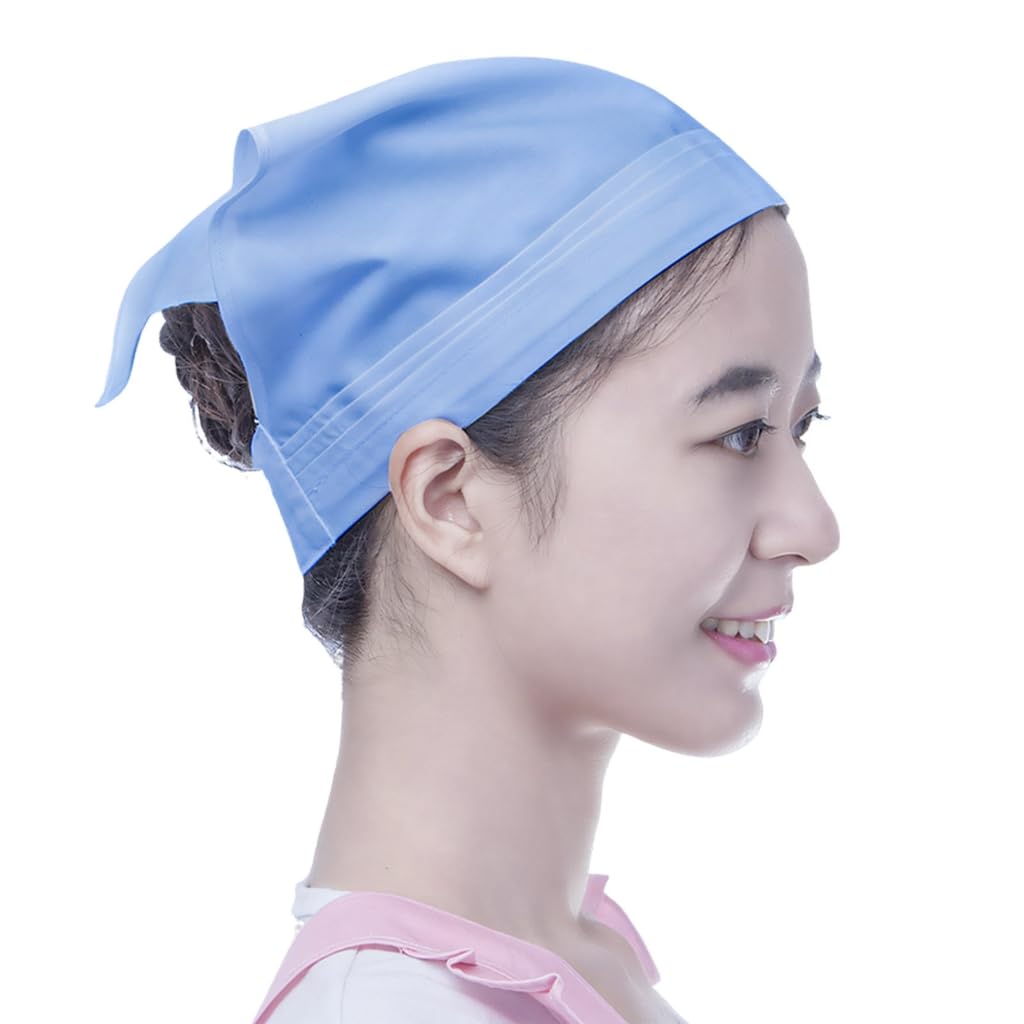 Elnwnnkc Embroidered Cotton Triangle Headscarf Waitress Staff Head Cover Fashion Headwear Suitable for Restaurant Bakery And