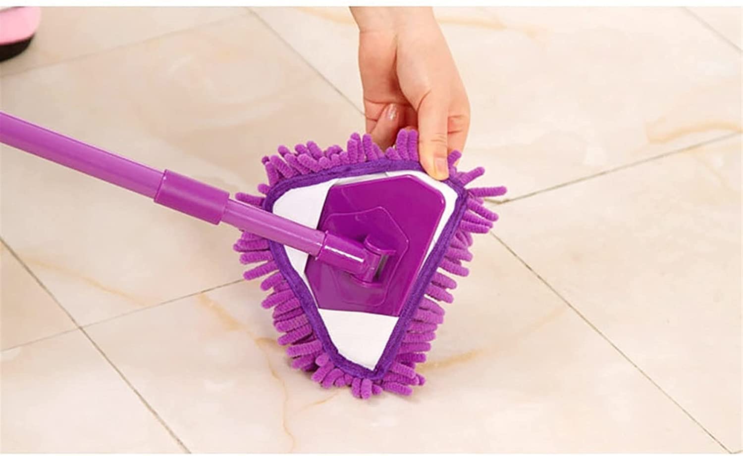 Cubo para fregona, Mini trapeador de Microfibra Creativo, portátil, Giratorio 360 Grados, Herramienta Multifuncional Limpieza for el hogar(Purple)