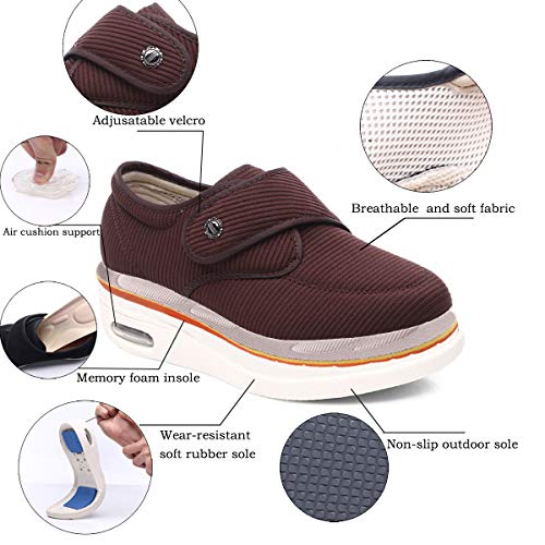 Mei MACLEOD Women's Diabetic Shoes with Adjustable Strap Lightweight Wide Walking Shoes Edema Swollen Feet Shoes4