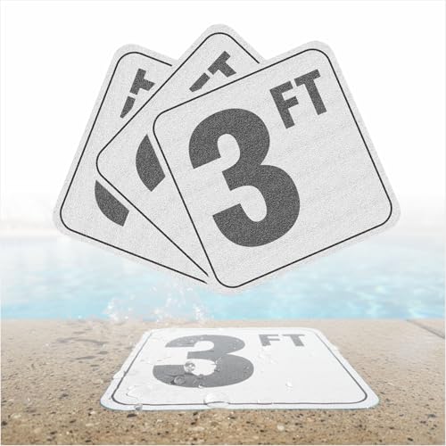 Pool Depth Marker Sticker, Waterproof Depth Sign Decals for Swimming