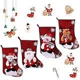 Gibsob 4 Piezas Calcetín de Navidad Bolsa de Regalo, Medias Navideñas para Chimenea, Medias de Navidad Decoracion, para Chimenea, Navidad, Árbol de Navidad, Hogar, Restaurante, Escuela