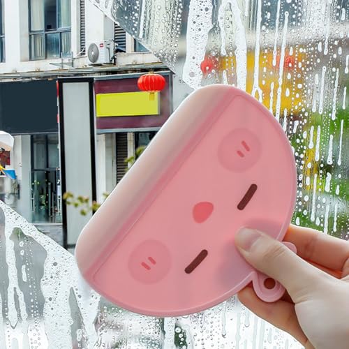 Image of Mini Glass Wiper, Cartoon Shower Squeegee, Small Plastic Squeegee, Window Squeegee, Easy to Clean Window Mirror, Water Scraper for Shower Doors, Window Mirror (Pink)