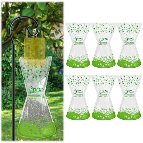 Mysora 6 Pack Japanese Beetle Trap Replacement Bags Disposable Japanese Beetle Trap Bag Refills for Outdoor Backyard & Garden Use Strong Design (Collection Bags Only)