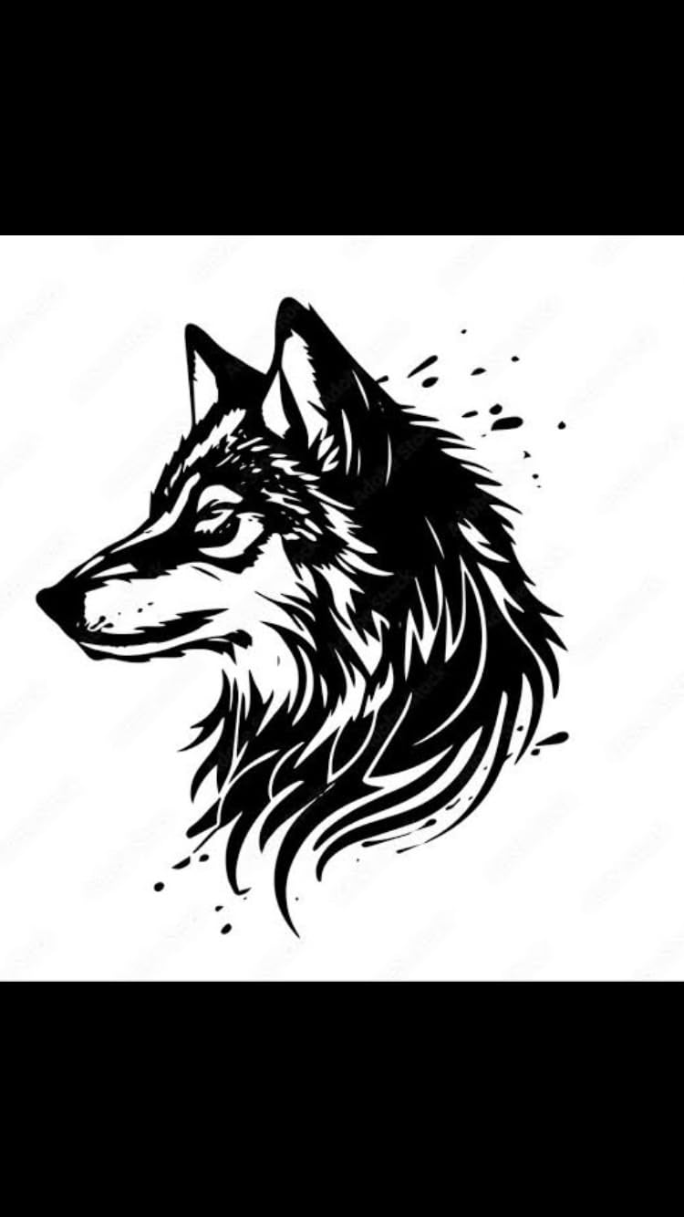 Amazon.co.jp: ウルフ 狼 オオカミ STICKER JAPAN 黒 各約長辺15センチ