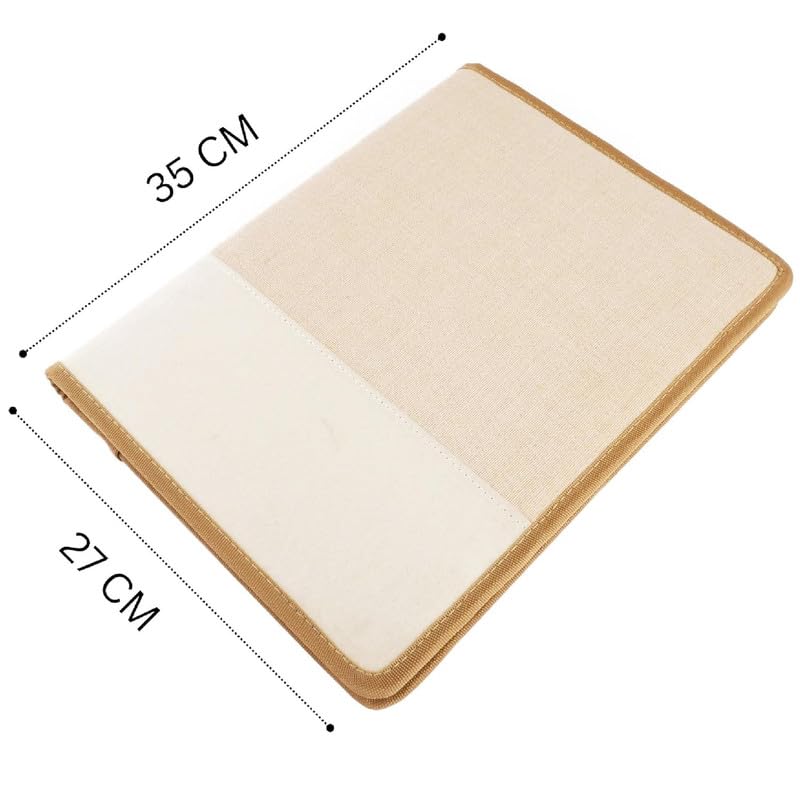 Image of Future X Eco-Friendly Jute File Folder | Handcrafted Document Folder with Button Closure | Reusable Office & Conference File Holder (Jute Chain White)