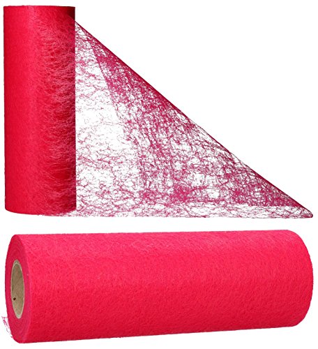 AmaCasa Chemin de Table Non tissé Courroie de Table Ruban de Table Non tissé Mariage Communion 23cm / 25m (Rouge Framboise)