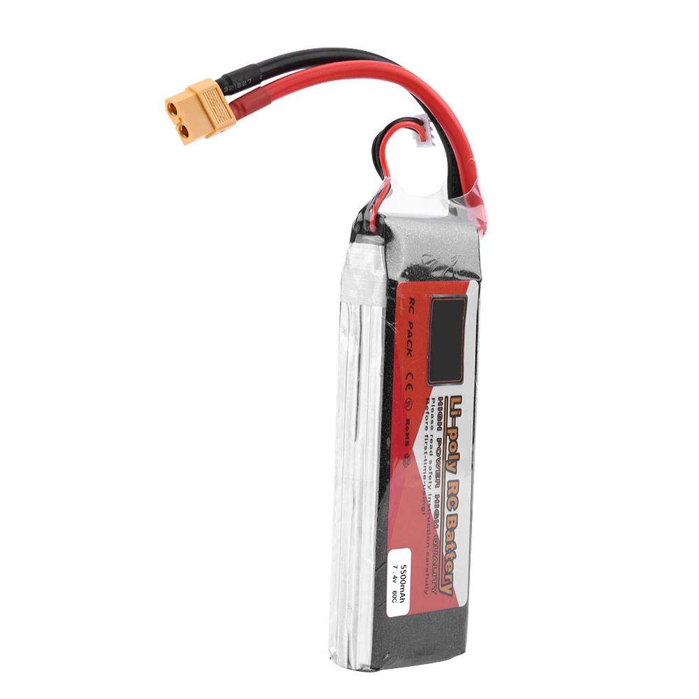 Batería LiPo, ZOP Power 2S 7.4V 6000mAh 5000mAh 4500mAh 5500mAh Batería LiPo Recargable con Enchufe XT60(5500mah)