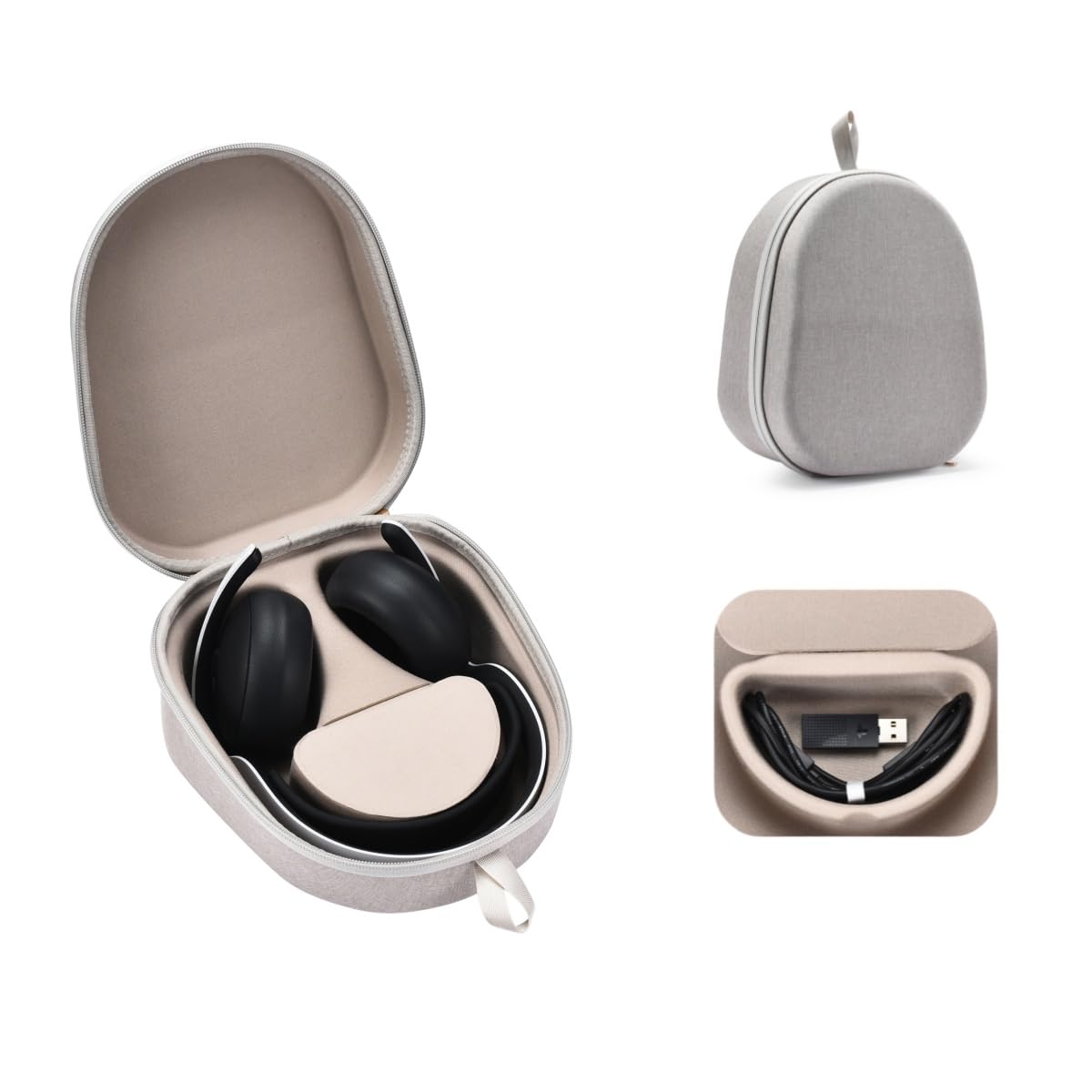 in Ear Headphones Case for Sony Playstation Pulse Elite Wireless Headset Case for Ps5 Headphones case Cover Easy to Carry Suitable for Party Playing Games Traveling with (Light Gray)