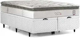 Cama Box Baú Herval Queen Imperatore, 84x158x198 cm, Molas Ensacadas