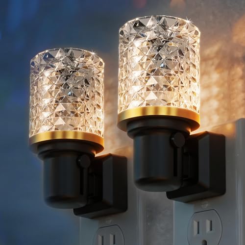 Image of JandCase LED Night Light, Dimmable Night Lights Plug into Wall, Modern Nightlight with Auto On Off Light Sensor, 3000K Soft White Night Light 0-100LM Brightness for Bathroom Hallway Bedroom Decor