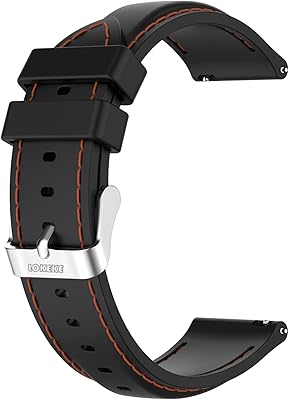 LOKEKE for TicWatch Pro 3 Replacement Wrist Band - 22MM Replacement Silicone Wrist Watch Band Strap For TicWatch Pro 3/3 LTE(Silicone Black)