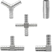 1PC Hose Barb 304 Stainless Steel T L Y Type Cross Three Way 6 8 10 12 14 15 16 19 20 25 32mm Pipe Fitting Connector Hose Tail Barb SS304T Type,38mm