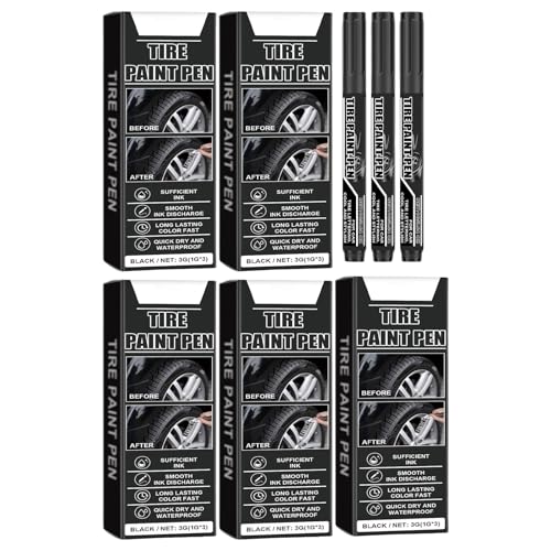 15Pcs Tire Paint Pen Black Paint Pen Water Temperature Black Tire Marker Pen for Car Tire Lettering