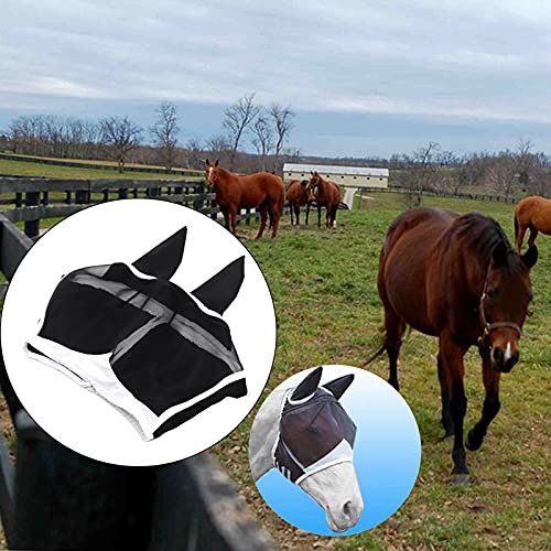 YIJU Máscara Pony Horse Fly Stretchable com Orelhas Anti UV Fluxo de ar Previne Insetos Insetos Arqu