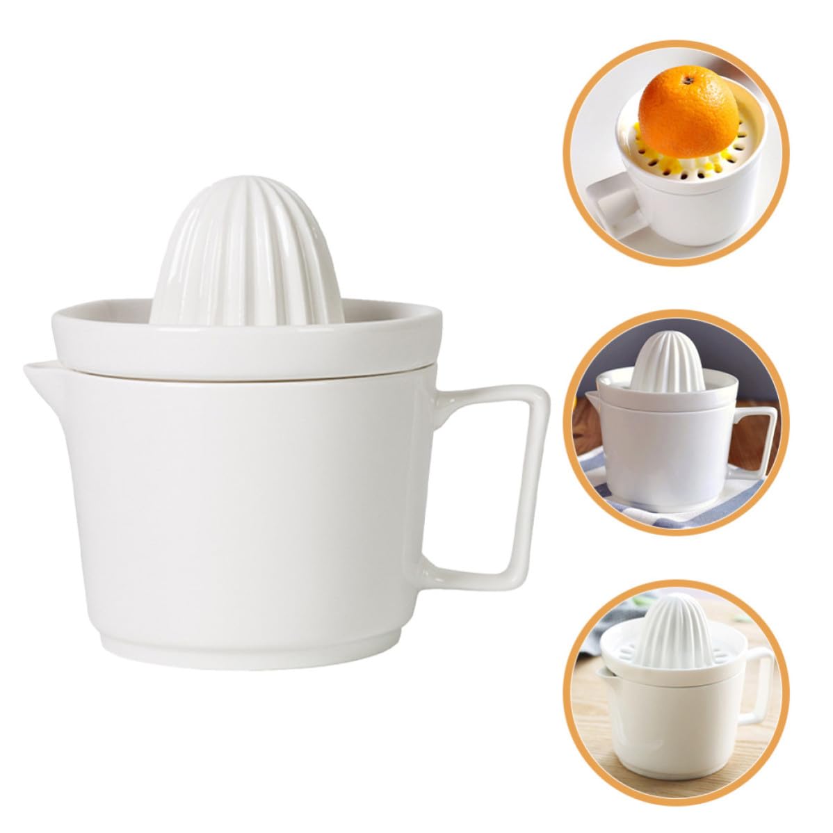 Exprimidor de limón de cerámica y exprimidor de naranja manual blanco con diseño ergonómico para cocina y panadería