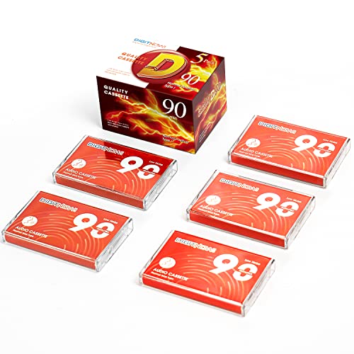 Blank Audio Cassette Tapes - Normal Bias Ur Cassettes Low Noise High Output 90 Min Recording Time, Suitable For Voice Music Everyday Recording(5 Pack) #TOP6