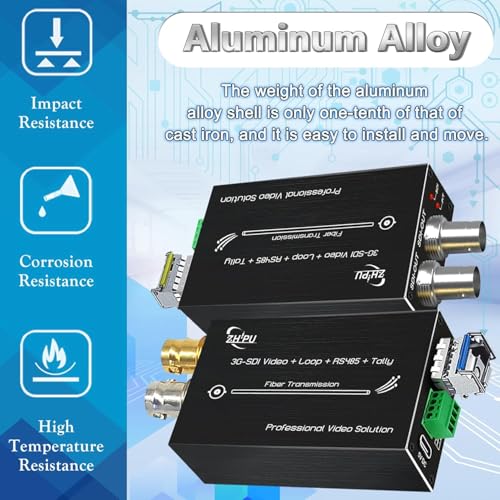 Image of Mini 3G-SDI Fiber Extender 1080P&60HZ, SDI Over Fiber Optical Converter, Include SFP Module, Long Transmission Up to 20 km with RS485, Tally, Loop Output