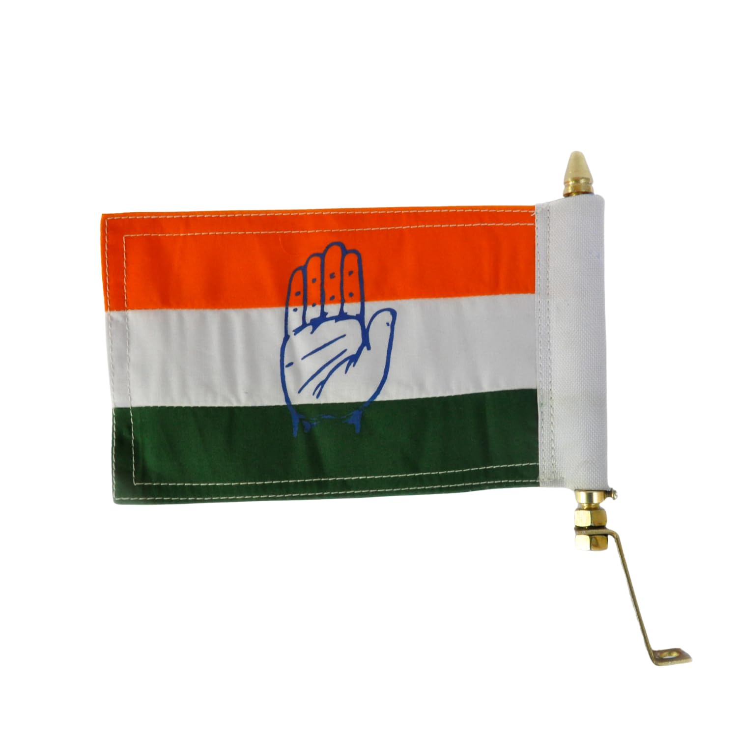 Indian Congress Party Car Bonnet Flag with Metal Rod-image-15