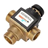 Valvola Miscelatrice Termostatica DN20, Valvola Miscelatrice Termostatica a 3 Vie, Valvola Miscelatrice Termostatiche per Acqua, Filettatura Maschio in Ottone per Scaldabagni Solari e Sistemi Doccia