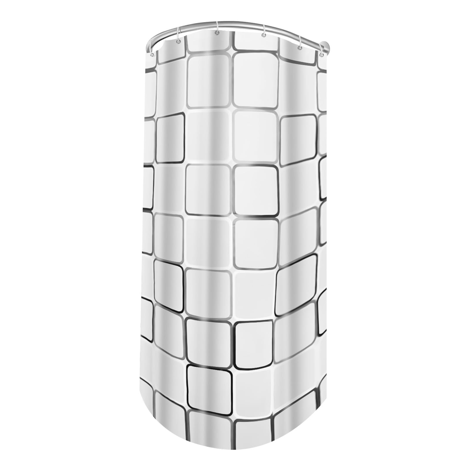 Bastone per Doccia a Forma di U - Barra Doccia Curva in Acciaio Inox - Estensibile - Rack per Tenda Doccia Curva Angolo - Senza Perforazione