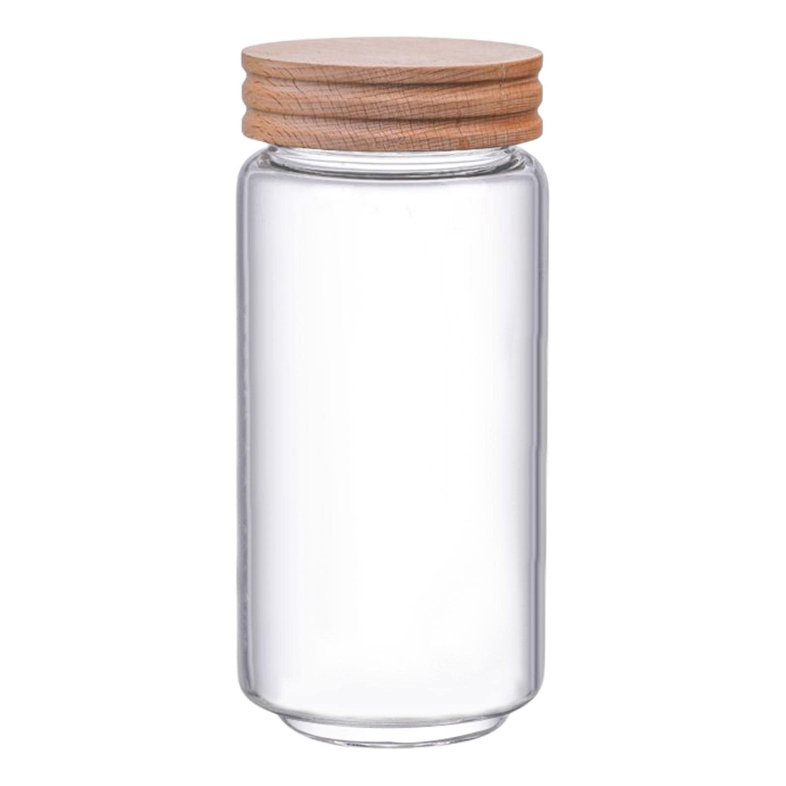 Merishopp Transparent Glass Storage Jar Decorative Sealed for Pantry Candy Biscuits 7x19cm-image-19