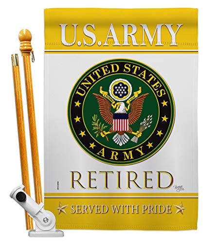 Breeze Decor US Army House Flag Set Armed Forces Rangers United State American Military Veteran Retire Official Decoration Banner Small Garden Yard Gift Double-Sided, Made in USA