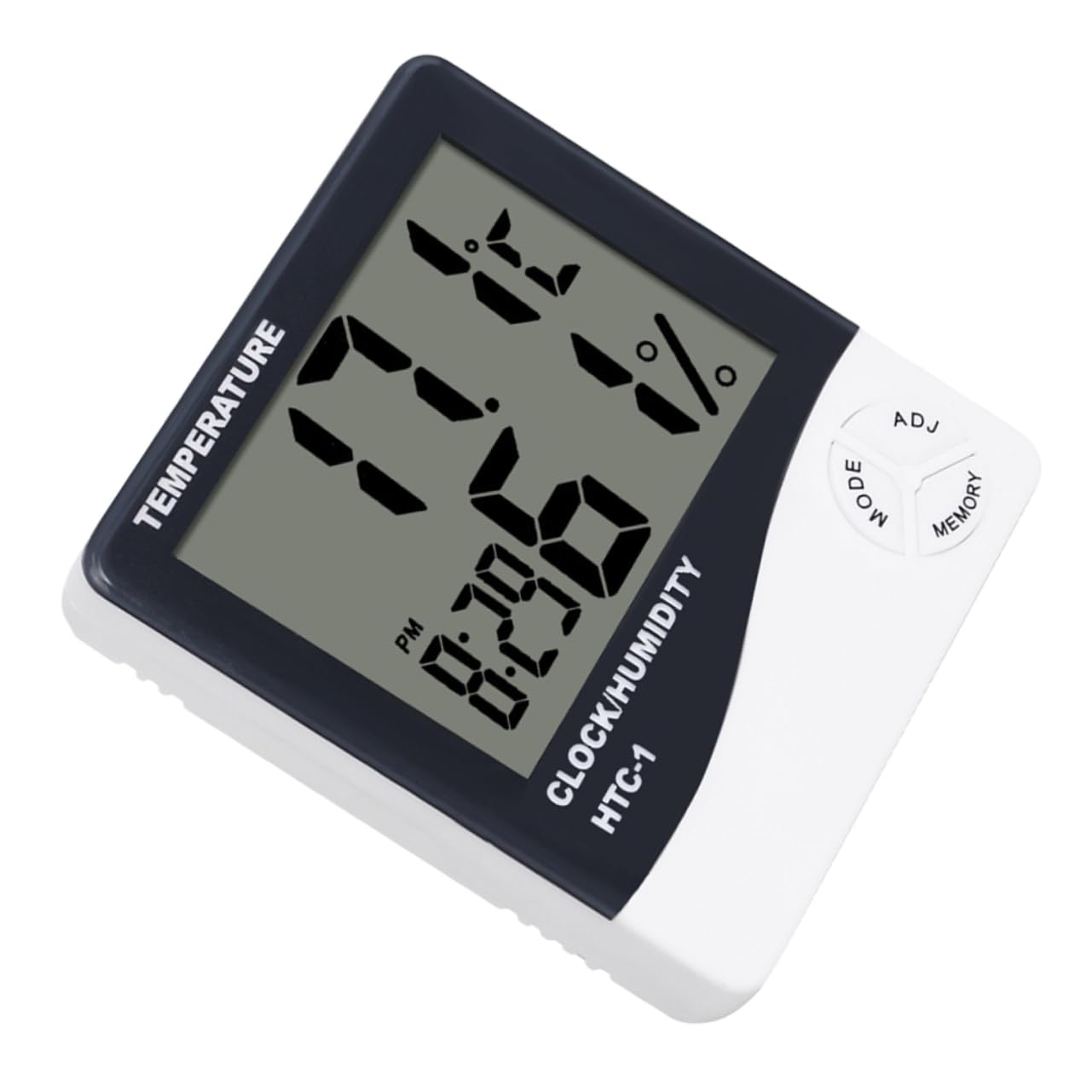 SEWOART Electronic Thermometer Digital Clock Humidity Meter Digital Thermometer Home Thermometer Indoor Hygrometer Home Hygrometer Indoor Thermometer White Desk Clock Alarm Clock