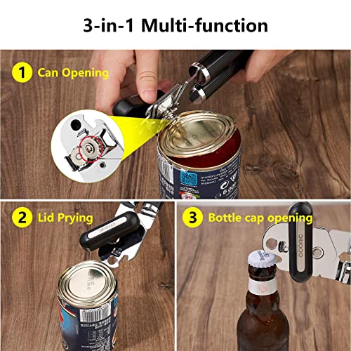 Can Opener Manual, Handheld Strong Heavy Duty Can Opener, Anti-Slip Hand Grip, Stainless Steel Sharp Blade, Ergonomic And Easy To Use With Large Turn Knob For Seniors With Arthritis #TOP4