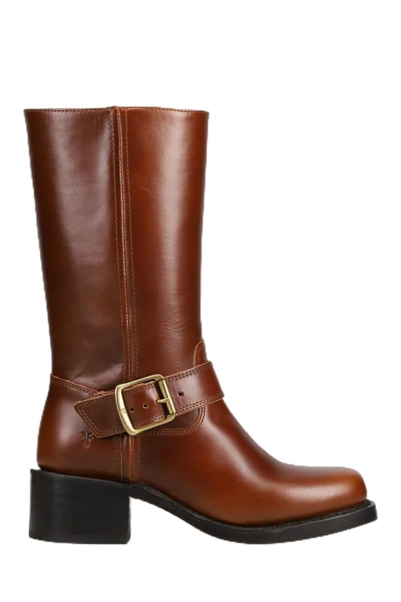 Frye Campus Buckle Womens Mid Calf Boot Brush Off Leather Zipper Closure 10 2 Shaft Height Stylish Footwear