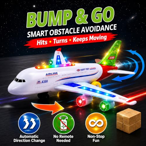 Toysery Airbus A380 Bump and Go Airplane Toy, Lights & Sounds, Ages 3-12 by Toysery - Used condition - Image 2